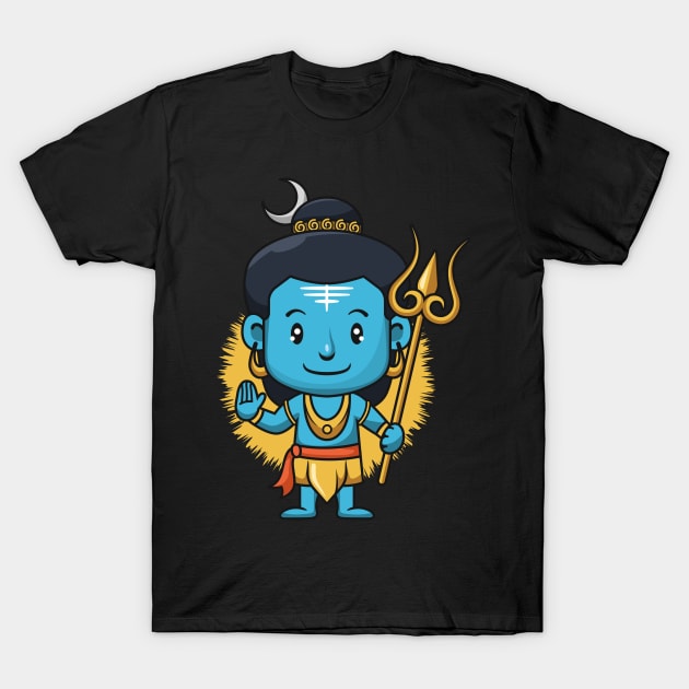 shiva god india cartoon T-Shirt by noorshine